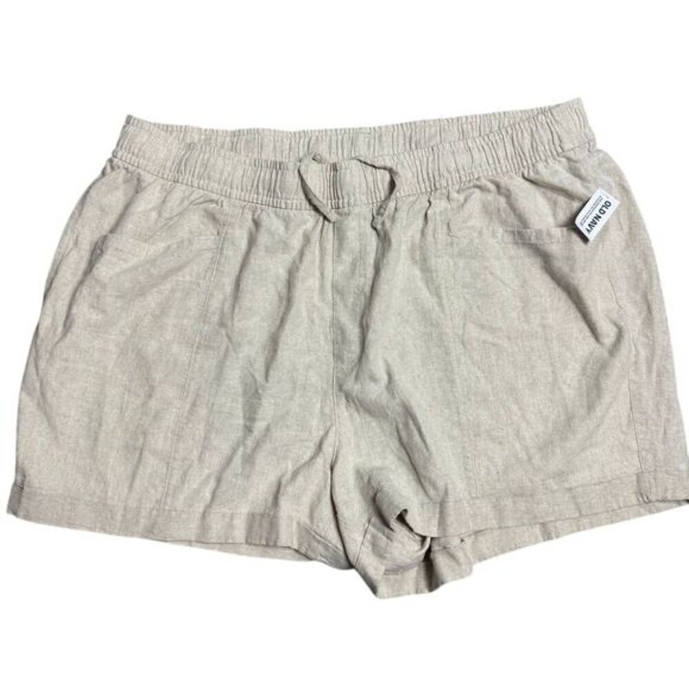 Old Navy Linen Blend Drawstring Shorts Casual Summer Beige 3X